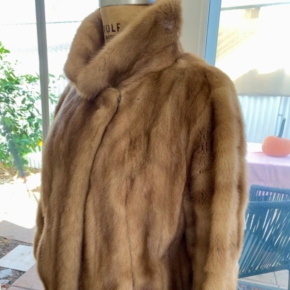 VTG Revillon Blond Mink Jacket Sincerely Jenny Gidding 50s 60s SZ L Red Carpet - Picture 11 of 13